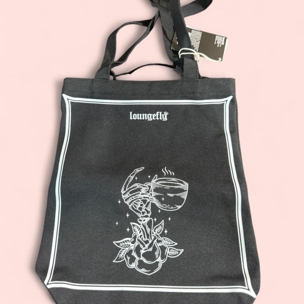 Loungefly BAM Exclusive "One more Chapter" skeleton book tote bag- Sold Out - Picture 2 of 6
